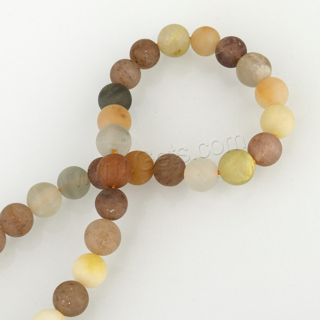Rutilated Quartz Beads, Round, different size for choice & frosted, Hole:Approx 1mm, Length:Approx 15 Inch, Sold By Strand