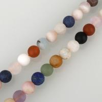 Multi - gemstone Beads, Round & frosted Approx 1mm Approx 15.5 Inch 