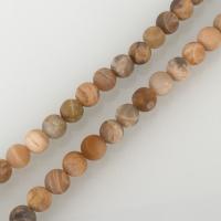 Sonnenstein Perle, rund, verschiedene Größen vorhanden & satiniert, Bohrung:ca. 1mm, Länge:ca. 15 ZollInch, verkauft von Strang