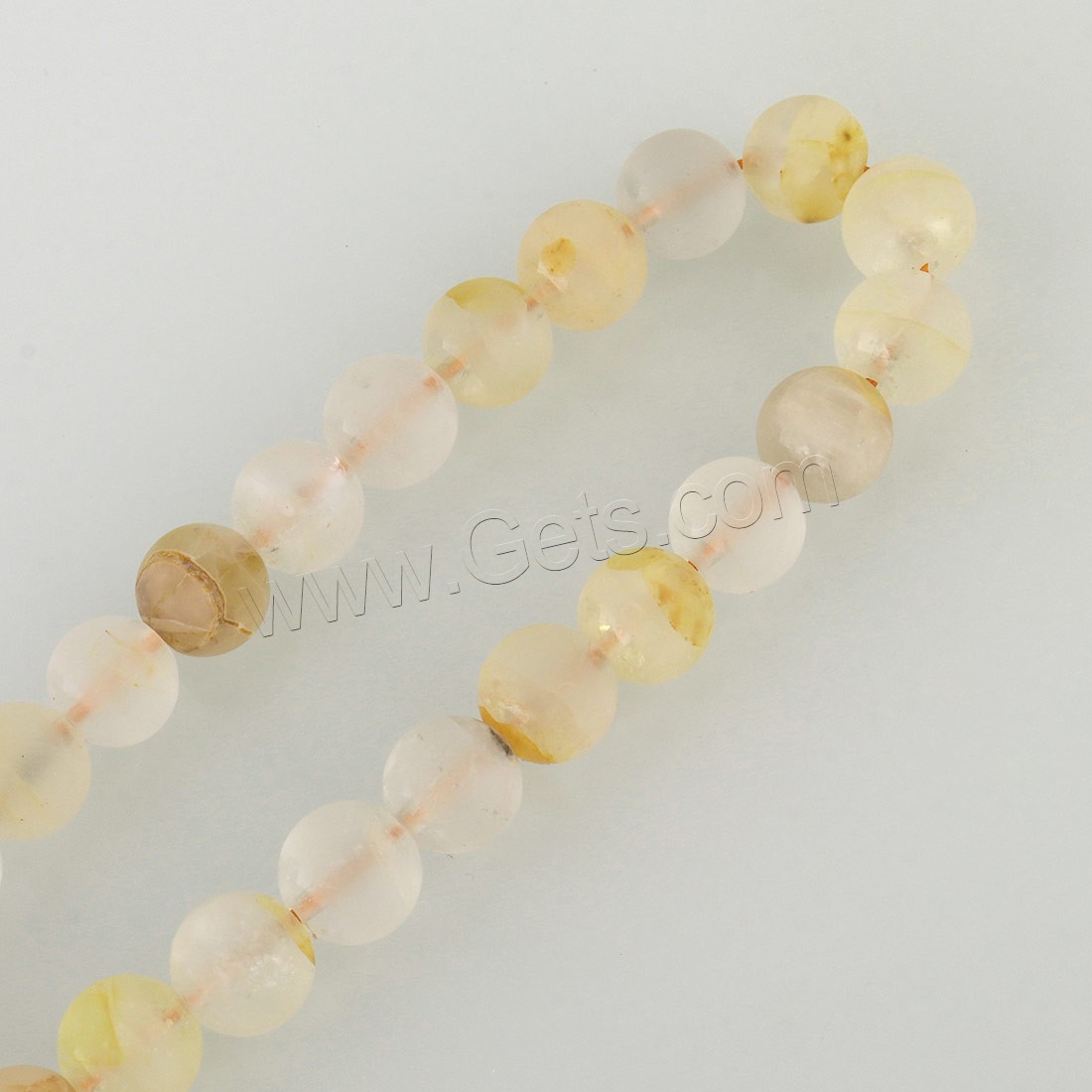 Citrin Naturperlen, Gelbquarz Perlen, rund, verschiedene Größen vorhanden & satiniert, Bohrung:ca. 1mm, Länge:ca. 16 ZollInch, verkauft von Strang