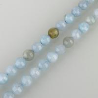 Aquamarine Beads, Round & faceted Approx 1mm Approx 15 Inch 