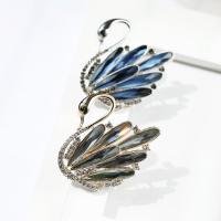 Zinc Alloy Brooch, with Crystal, Swan, plated, micro pave cubic zirconia & for woman & faceted 
