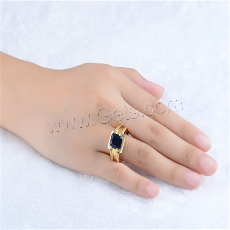Strass Zink Legierung Finger Ring, Zinklegierung, goldfarben plattiert, verschiedene Größen vorhanden & für Frau & mit Strass, frei von Blei & Kadmium, verkauft von PC