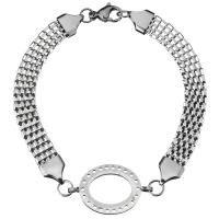Stainless Steel Chain Bracelets, Flat Oval, Unisex & mesh chain, original color 8mm Approx 9 Inch 