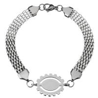 Stainless Steel Chain Bracelets, Eye, Unisex & mesh chain, original color 8mm Approx 9 Inch 