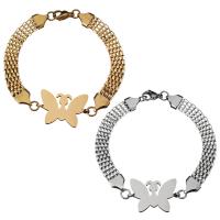 Stainless Steel Chain Bracelets, Butterfly, plated, Unisex & mesh chain 8mm Approx 8 Inch 