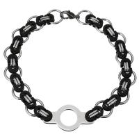 Stainless Steel Chain Bracelets, Donut, plated, Unisex  Approx 9 Inch 
