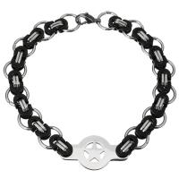 Stainless Steel Chain Bracelets, pentagram, plated, Unisex  Approx 9 Inch 
