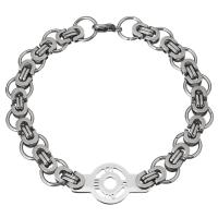 Stainless Steel Chain Bracelets, with roman number & Unisex, original color  Approx 9 Inch 