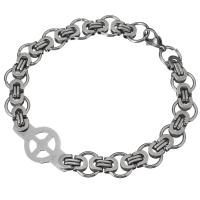 Stainless Steel Chain Bracelets, Unisex, original color  Approx 9 Inch 