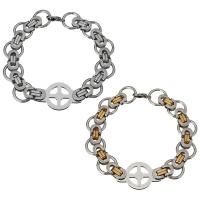Stainless Steel Chain Bracelets, Unisex, original color  Approx 9 Inch 