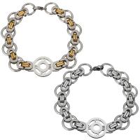 Stainless Steel Chain Bracelets, plated, with roman number & Unisex Approx 8.5 Inch 