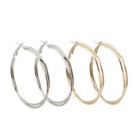 Mode Eisen Prise Kreis Ohrringe, plattiert, unisex, keine, frei von Blei & Kadmium, 50x58x4mm, verkauft von Paar