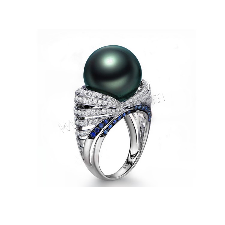 Brass Finger Ring, with Glass Pearl, platinum plated, different size for choice & for woman & with rhinestone, Sold By PC