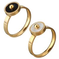 Stainless Steel Finger Ring, gold color plated & for woman 10mm, US Ring 