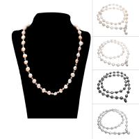 Freshwater Pearl Sweater Necklace, with Crystal, Baroque, for woman & faceted - Approx 22.5 Inch 