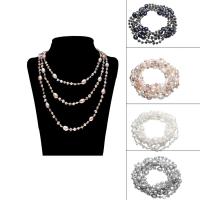 Freshwater Pearl Sweater Necklace, with Glass Seed Beads, for woman Approx 62.5 Inch 