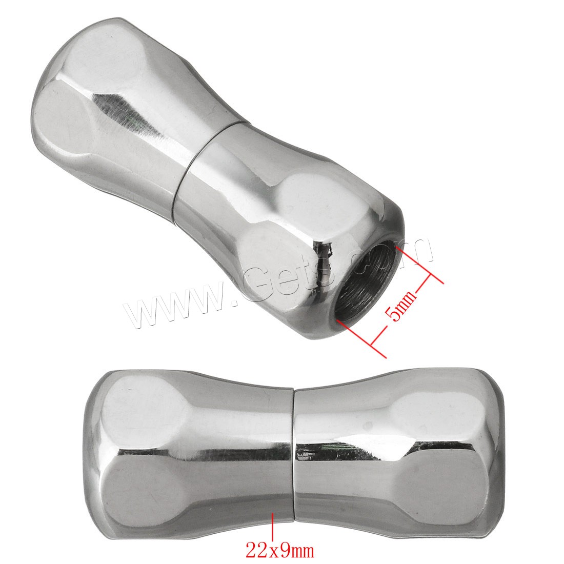 Round Stainless Steel Magnetic Clasp, Dog Bone, different size for choice, original color, Sold By PC