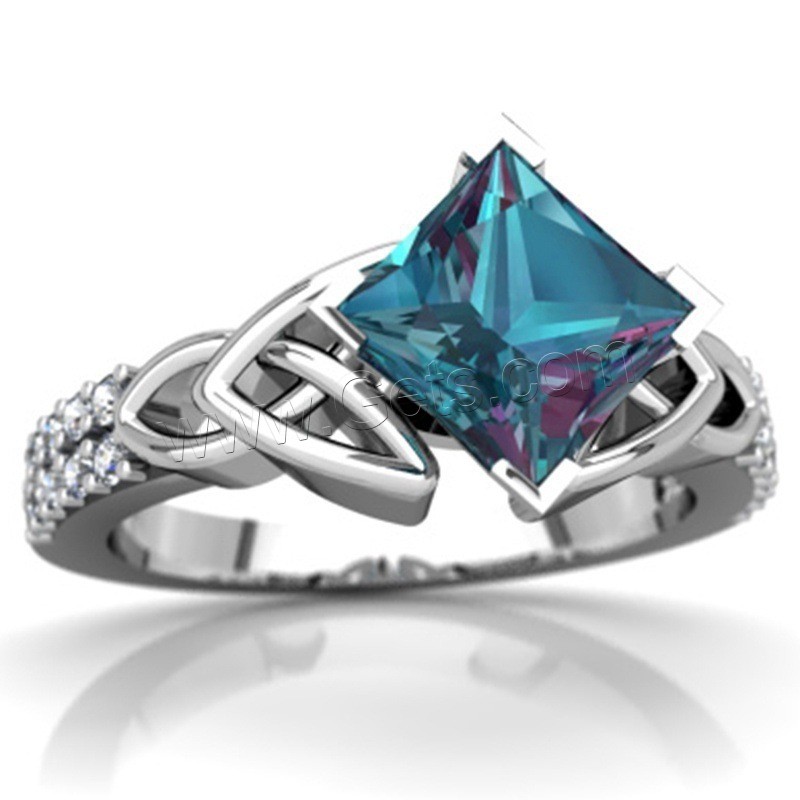Kristall Messing Finger Ring, mit Kristall, platiniert, verschiedene Größen vorhanden & für Frau & mit Strass, verkauft von PC