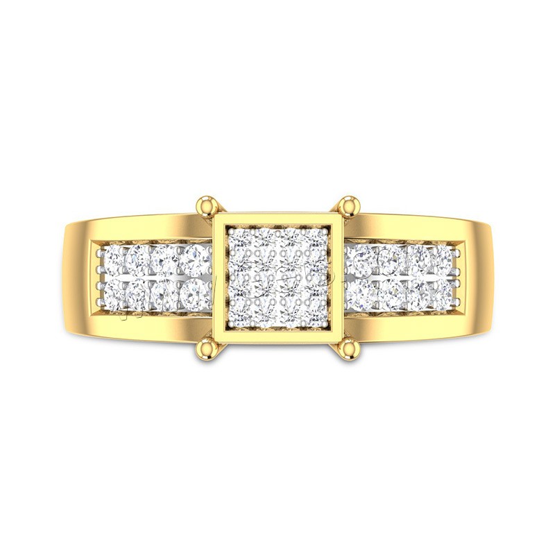 Zircon pavent l'anneau en laiton de doigt, Plaqué d'or, normes différentes pour le choix & pavé de micro zircon & pour femme, Vendu par PC