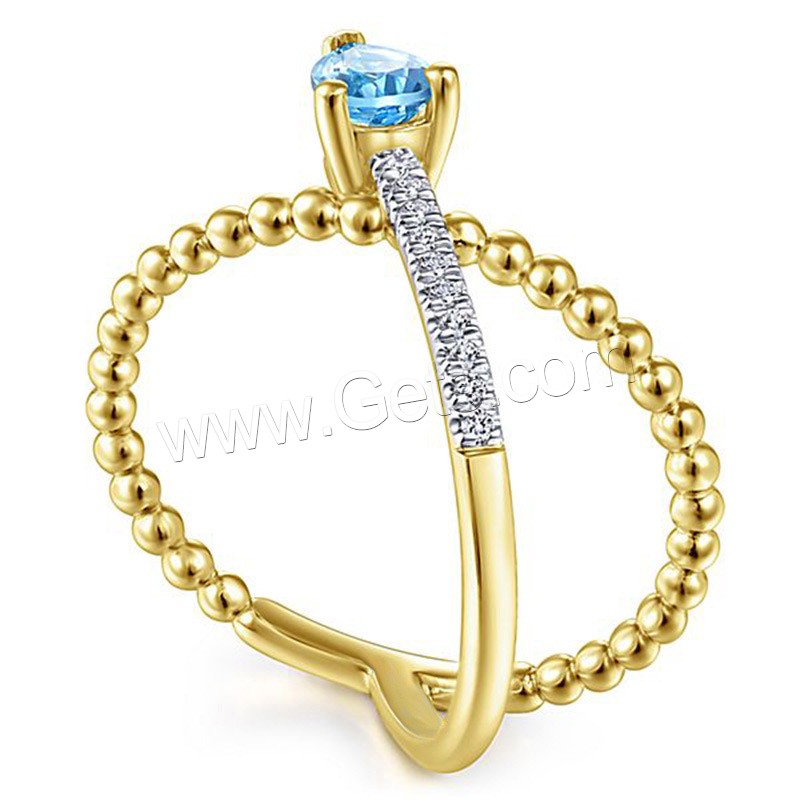 Cubic Zirconia Micro Pave Brass Finger Ring, real gold plated, cross & different size for choice & micro pave cubic zirconia & for woman, Sold By PC
