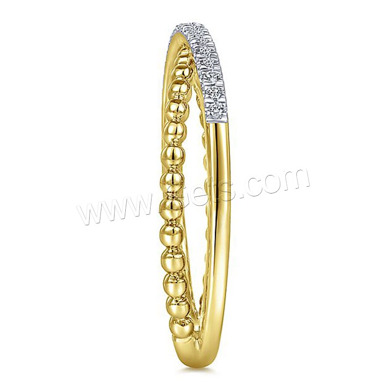 Cubic Zirconia Micro Pave Brass Finger Ring, real gold plated, cross & different size for choice & micro pave cubic zirconia & for woman, Sold By PC