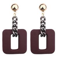 Resin Zinc Alloy Earring, with Resin, plated, for woman 