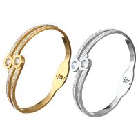 Stainless Steel Bangle, with Rhinestone Clay Pave, Infinity, plated, for woman & with rhinestone 18mm, Inner Approx 