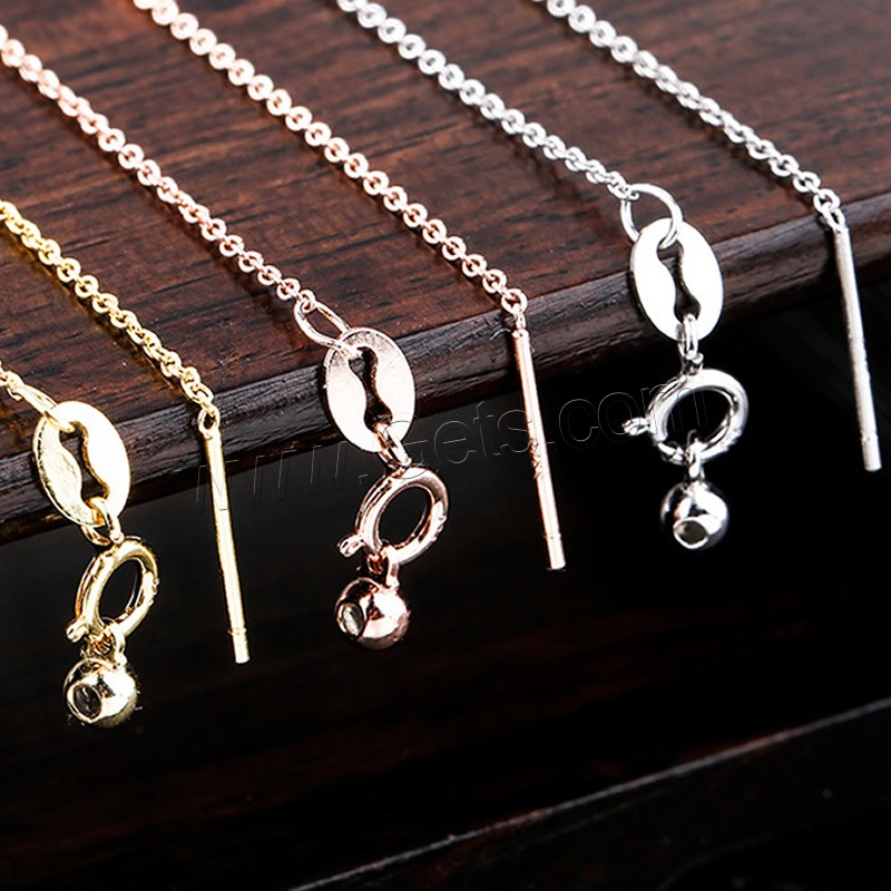 Серебряное ожерелье цепи, Серебро 925 пробы, Другое покрытие, различной длины для выбора & Овальный цепь, Много цветов для выбора, 0.6mm, продается Strand