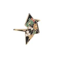 Zinc Alloy Collar Brooch, Thousand Origami Cranes, gold color plated, Unisex & enamel 