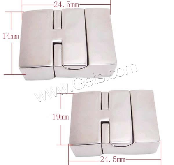 Rectangle Stainless Steel Magnetic Clasp, different size for choice, original color, Sold By PC