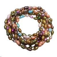 Freshwater Pearl Sweater Necklace, with Glass Seed Beads, Rice, for woman - Approx 88.5 Inch 
