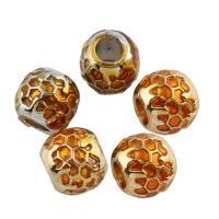 Enamel Zinc Alloy European Beads, Drum, platinum color plated, without troll, lead & cadmium free Approx 5mm 