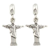 Zinc Alloy European Pendants, Crucifix Cross, antique silver color plated, without troll, lead & cadmium free Approx 5mm 