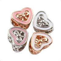 Enamel Zinc Alloy European Beads, Heart, plated, without troll lead & cadmium free Approx 5mm 