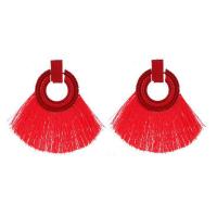 Fashion Tassel Earring, Zinc Alloy, with Nylon Cord, plated, stoving varnish & for woman 38mm 