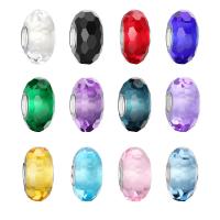perles en cristal Pandore de noyau en argent, rondelle, 925 logo & noyau unique en argent sans filetage & facettes, plus de couleurs à choisir Environ 4.5mm, Vendu par PC
