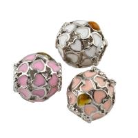 Enamel Zinc Alloy European Beads, Drum, platinum color plated, without troll lead & cadmium free Approx 5mm 