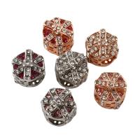 Rhinestone Zinc Alloy European Beads, plated, without troll & with rhinestone lead & cadmium free Approx 5mm 
