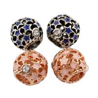 Rhinestone Zinc Alloy European Beads, Round, plated, without troll & enamel & with rhinestone lead & cadmium free Approx 5mm 