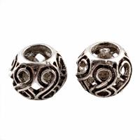Zinc Alloy European Beads, Drum, antique silver color plated, without troll, lead & cadmium free Approx 5mm 