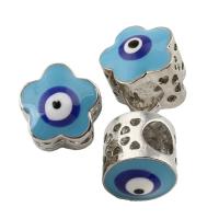 Enamel Zinc Alloy European Beads, platinum color plated & without troll, lead & cadmium free Approx 5mm 