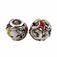 Enamel Zinc Alloy European Beads, Drum, antique silver color plated, without troll, lead & cadmium free Approx 4mm 