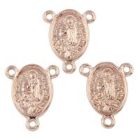 Zinc Alloy Charm Connector, Flat Oval, rose gold color plated, 2/1 loop, lead & cadmium free Approx 1.5mm 