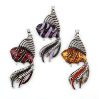 Zinc Alloy Animal Pendants, Goldfish, antique silver color plated, enamel & with rhinestone lead & cadmium free Approx 