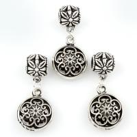 Zinc Alloy European Pendants, antique silver color plated, without troll, lead & cadmium free Approx 5mm 