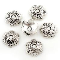 Perles en alliage zinc, alliage de zinc, fleur, Plaqué de couleur d'argent, noircir, sans plomb et cadmium Environ 2mm Vendu par sac
