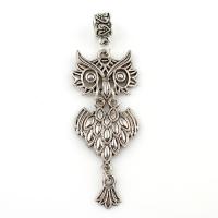 Zinc Alloy European Pendants, Owl, antique silver color plated, without troll, lead & cadmium free Approx 5mm 