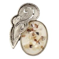 Zinc Alloy Pendant, with Abalone Shell & Resin, antique silver color plated, lead & cadmium free Approx 