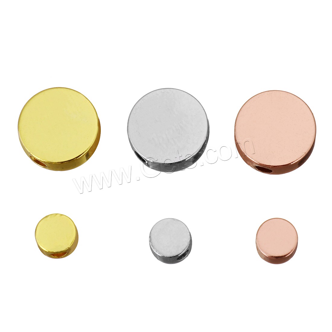Beaucoup de perles de cuivre, laiton, Plat rond, Placage, normes différentes pour le choix, plus de couleurs à choisir, Trou:Environ 1.5mm, Vendu par PC